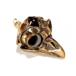 Fire & Bone Great Horned Owl Skull Garnet Pendant Necklace T-Shirts & Gifts