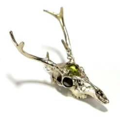 Fire & Bone White-Tailed Deer Skull Peridot Pendant Necklace T-Shirts & Gifts