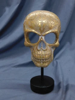 Pacific Trading Gold Skull Decor Halloween Decor