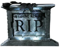 Morris Costumes Halloween Decor Light Up RIP Tombstone With Rose