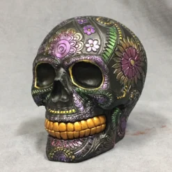 Pacific Trading Halloween Decor Purple Day Of The Dead Decorative Skull
