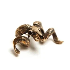 Fire & Bone Merino Ram Skull Pendant Necklace