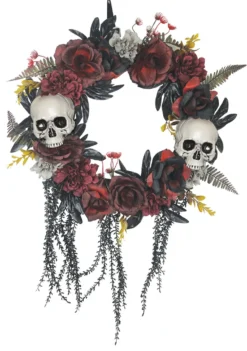 Morris Costumes Skulls And Roses Halloween Wreath Halloween Decor
