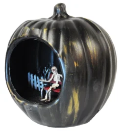 Morris Costumes Halloween Decor Light Up Pumpkin Diorama With Skeleton Scene