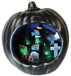 Morris Costumes Light Up Pumpkin Diorama With Witch Scene Halloween Decor