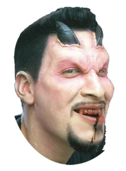 Morris Costumes Prosthetic Black Demon Horns Blood & Makeup