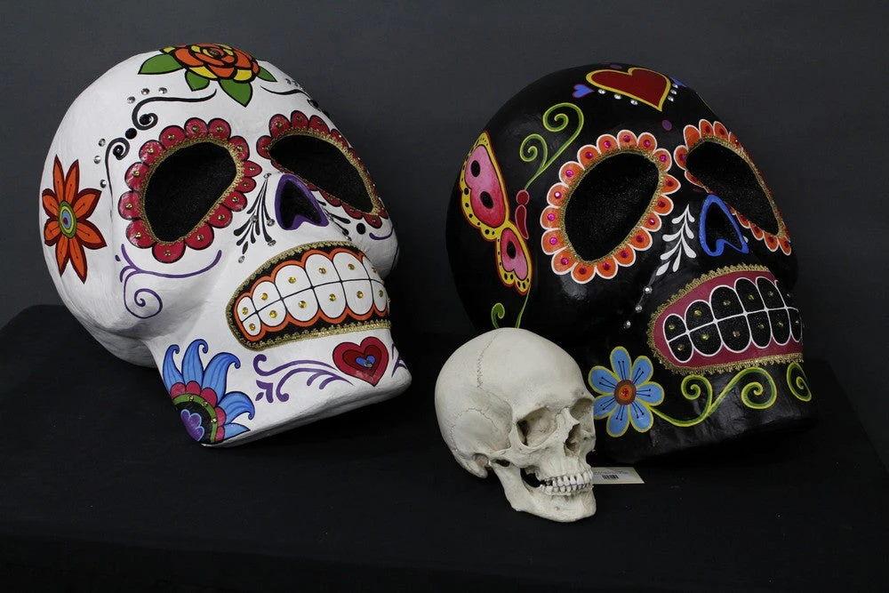Katherine's Collection Giant Sugar Skull Pair Rental Halloween Props