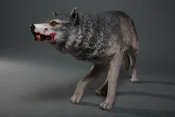 LM Treasures Wild Animal Props Lifesize Snarling Wolf Statue - Special Order