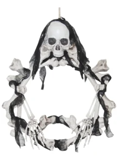 Morris Costumes Light Up Skull & Bone Wreath