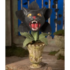 Bethany Lowe Large Scaredy Cat Orchid Halloween Decoration